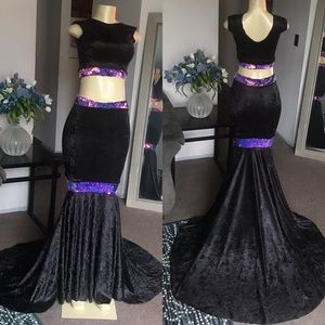 Crushed velvet/Sequin 2pc prom dress only 1 made!!